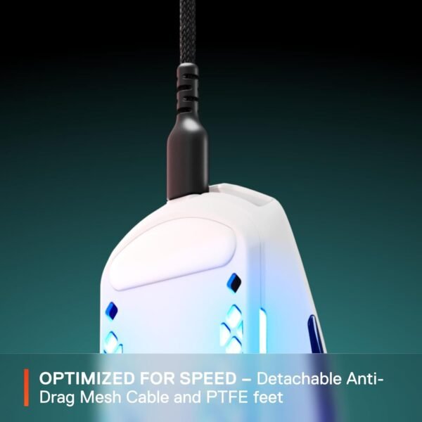 Steelseies Aerox 3 - Mouse para jogos holey rgb - design ultraleve resistente à Água - sensor ptico truemove core de 8.500 dpi - neve - Image 7