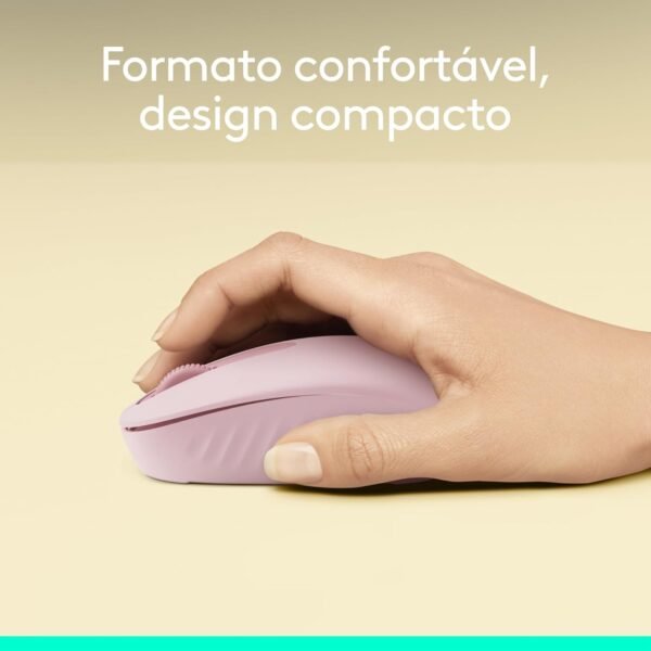 Mouse sem fio logitech m196 com conexão bluetooth, design ambidestro compacto, rastreacento preciso, compatível com pc e mac, windows e macos - rosa - Image 3