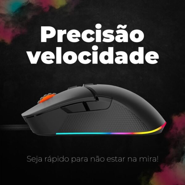 Geonav Mouse Gamer Ghost Light Good Game, 7 Botões, Sensor ptico Pixar 3327, Com Dpi de Até 12.400, LED RGB 11 Efeitos Programáveis, G3MS02BK, Preto - Image 6
