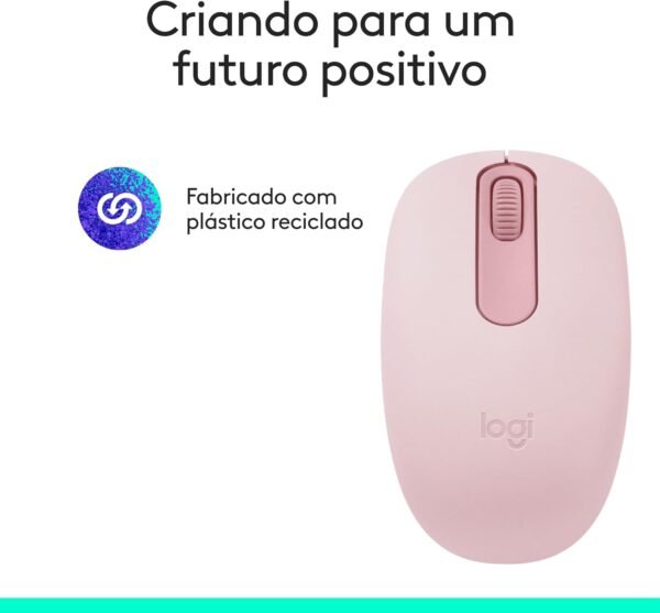 Mouse sem fio logitech m196 com conexão bluetooth, design ambidestro compacto, rastreacento preciso, compatível com pc e mac, windows e macos - rosa - Image 10