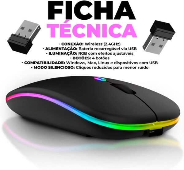Mouse sem fio recarregavél - Image 7