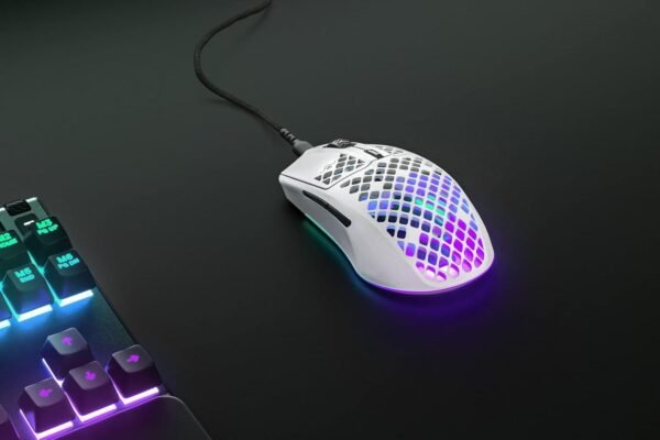 Steelseies Aerox 3 - Mouse para jogos holey rgb - design ultraleve resistente à Água - sensor ptico truemove core de 8.500 dpi - neve - Image 2