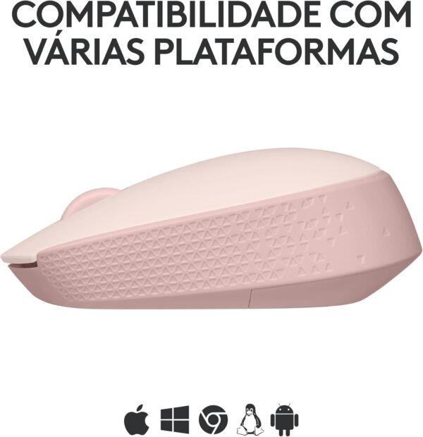 Mouse SEM Fio Logitech M170 COM Design AmbideStro Compacto, Conexão USB E Pilha Incusa - Rosa - Image 4