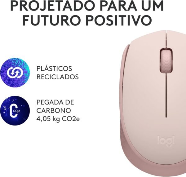 Mouse SEM Fio Logitech M170 COM Design AmbideStro Compacto, Conexão USB E Pilha Incusa - Rosa - Image 9