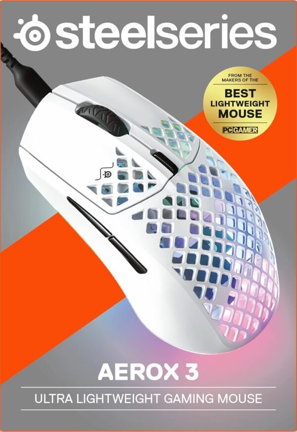 Steelseies Aerox 3 - Mouse para jogos holey rgb - design ultraleve resistente à Água - sensor ptico truemove core de 8.500 dpi - neve - Image 11