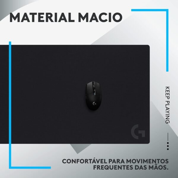Mouse pad extra grande de tecido com base antiderrapante Logitech g840 otimizado para jogos e com superfícios de atrrito moderado - Image 7