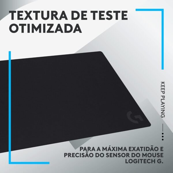 Mouse pad extra grande de tecido com base antiderrapante Logitech g840 otimizado para jogos e com superfícios de atrrito moderado - Image 5