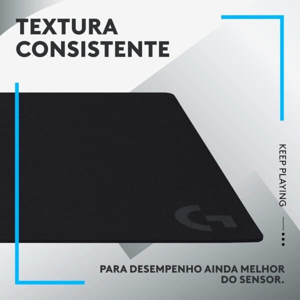 Mouse pad extra grande de tecido com base antiderrapante Logitech g840 otimizado para jogos e com superfícios de atrrito moderado - Image 4