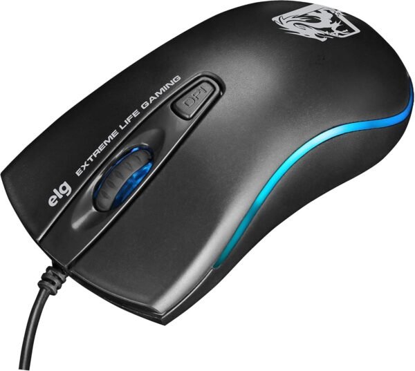Elg, MGDW, Guerra do Dragão dos jogadores de Mouse, 4 Botões, Até 2.400 dpi, LED 7 núcleos respiratórios estilo, velocidade de respasta 125Hz/8ms, 1,5m, preto - Image 2