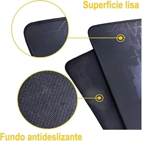 Mouse Pad Gamer LINHA Premium Speed ​​Extra Grande Pad Pad Profissional Macio Base Antiderrapante Confortável Com Borda costurada 70x35 mapa mundi - Image 4