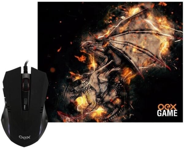 Arena de jogadores combinados - Mouse Gamer 2.400 dpi + mousepad 290x230 mm - OEX