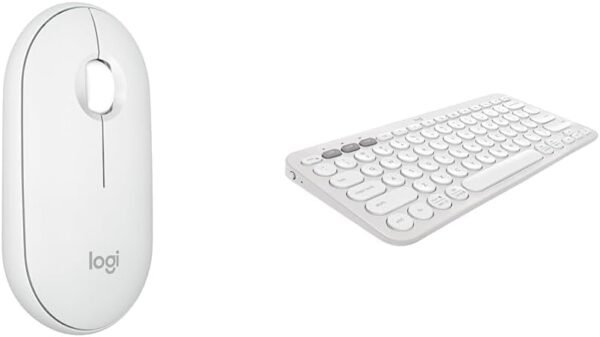 Kit Logitech Pebble 2 + Teclado Branco