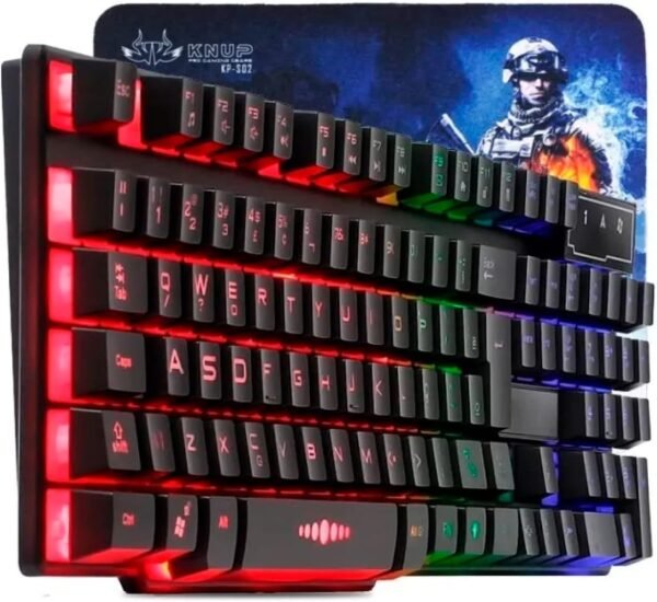 Kit Teclado Gamer semi mecanico iluminado liderado para pc ps4 ps5 xbox notebook abnt com mouse pad gamer…
