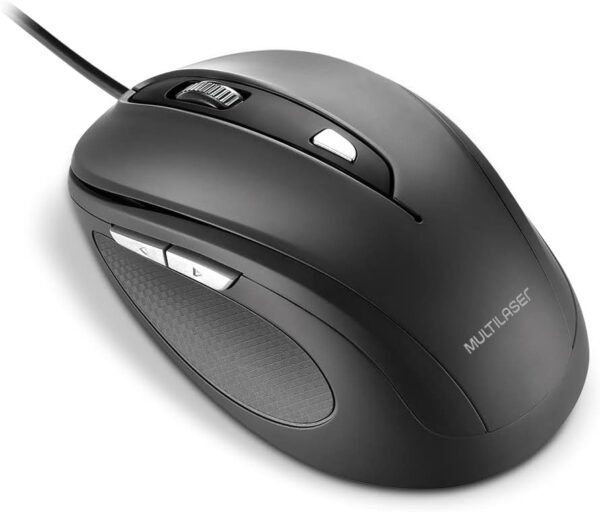 Mouse Multilaser Comfort 6 Botões USB Preto - MO241