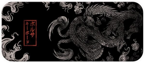 Mouse Pad Gamer Dragão Chinés Anime Extra Grande 90x40 Costurado (Gray)