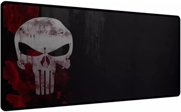Mouse pad extra grande 700x350x3mm base de jogadores antiderrapante e bordas costuradas preto com bandeira do crânio