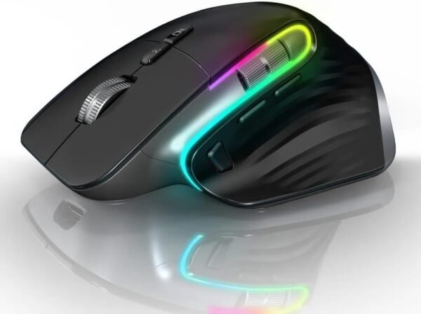 Mouse sem fio ergonomico clique silencioso conexão usb ou bluetooth 3 em 1